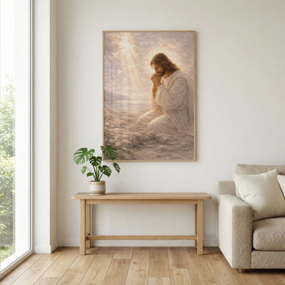 Jesucristo en oración | Obra espiritual para tu hogar | Arte devocional cristiano