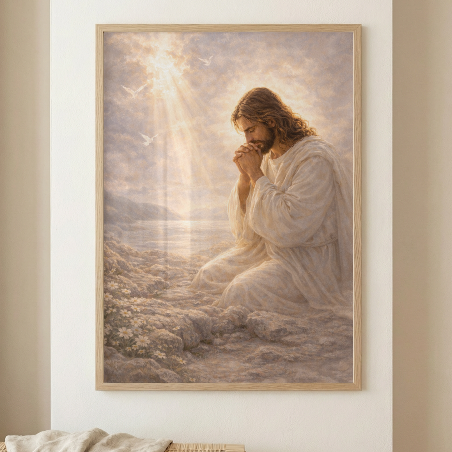 Jesucristo en oración | Obra espiritual para tu hogar | Arte devocional cristiano