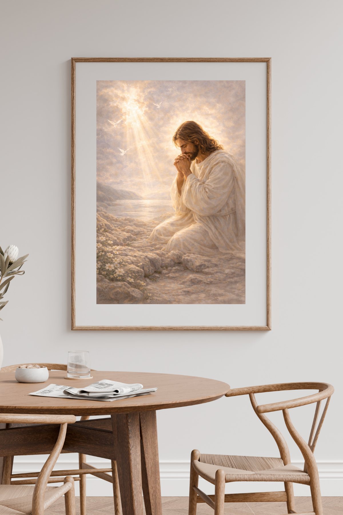 Jesucristo en oración | Obra espiritual para tu hogar | Arte devocional cristiano