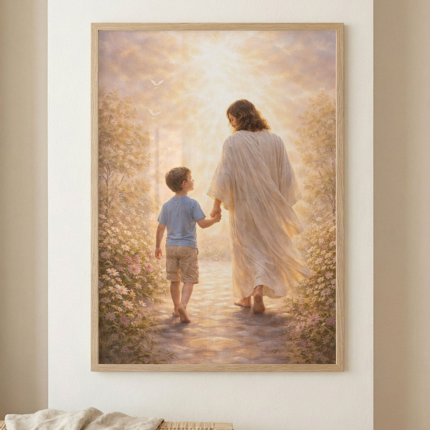 Caminando con Jesús | Obra espiritual para tu hogar | Arte devocional cristiano