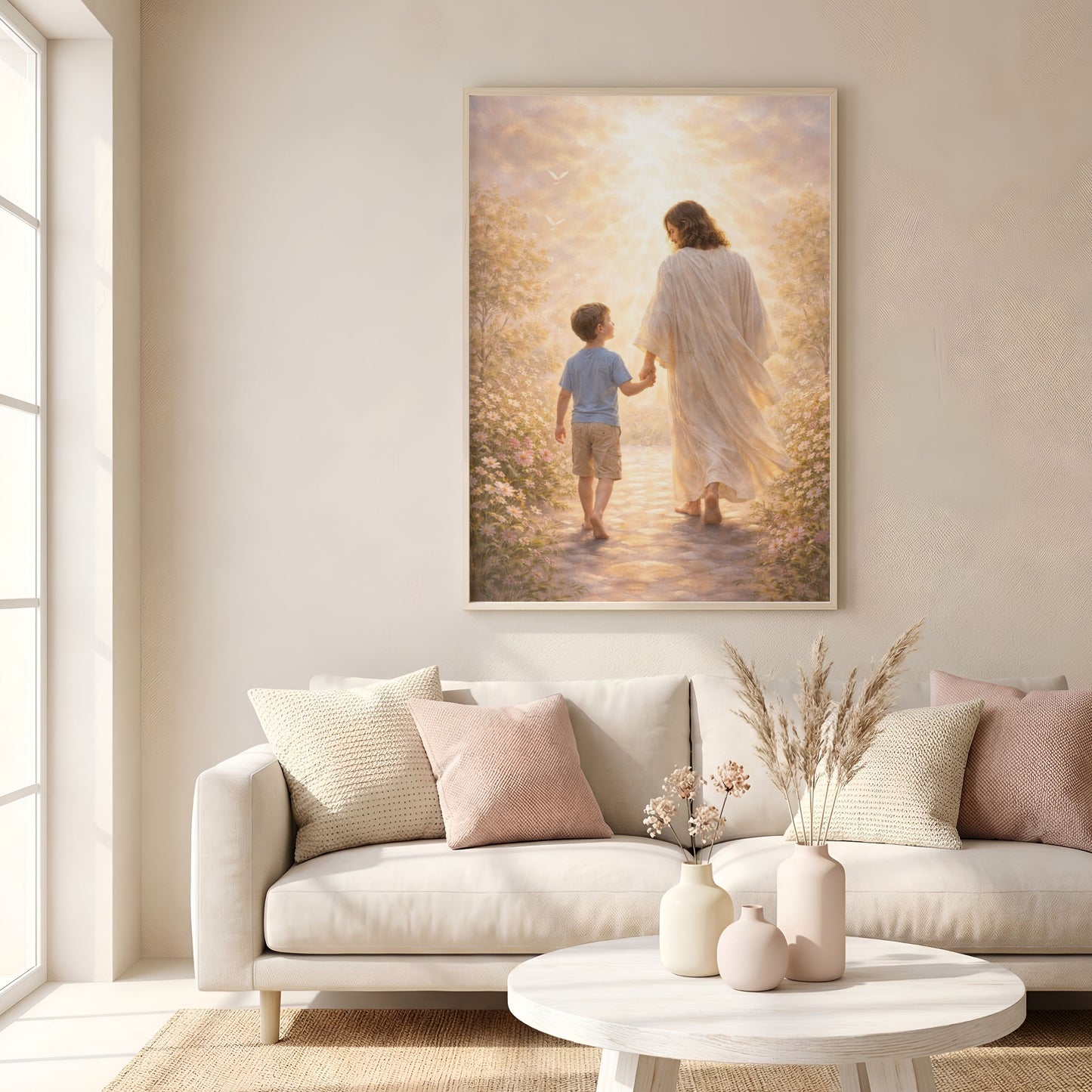 Caminando con Jesús | Obra espiritual para tu hogar | Arte devocional cristiano