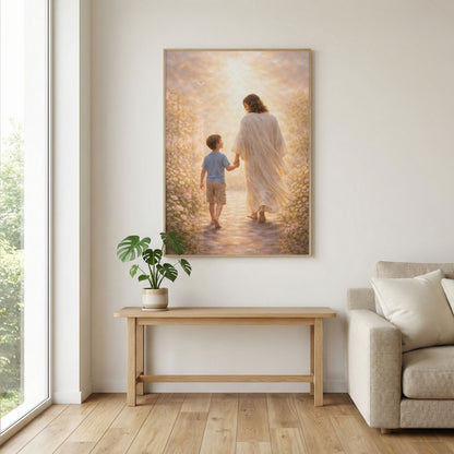Caminando con Jesús | Obra espiritual para tu hogar | Arte devocional cristiano