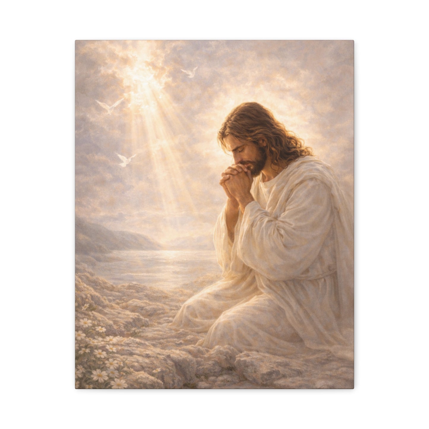 Jesucristo en oración | Obra espiritual para tu hogar | Arte devocional cristiano