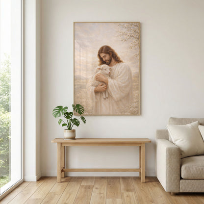 Jesús el Buen Pastor | Canvas espiritual para tu hogar | Arte devocional cristiano