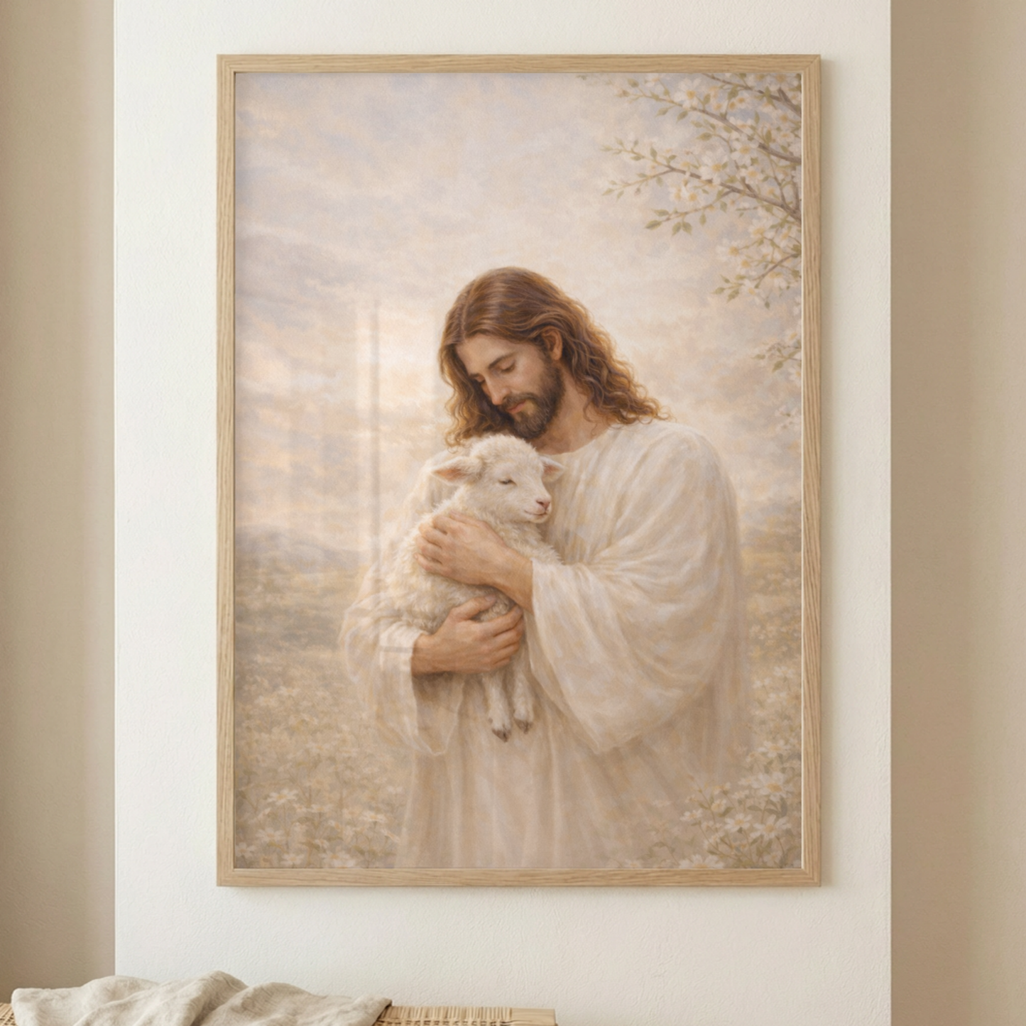 Jesús el Buen Pastor | Canvas espiritual para tu hogar | Arte devocional cristiano