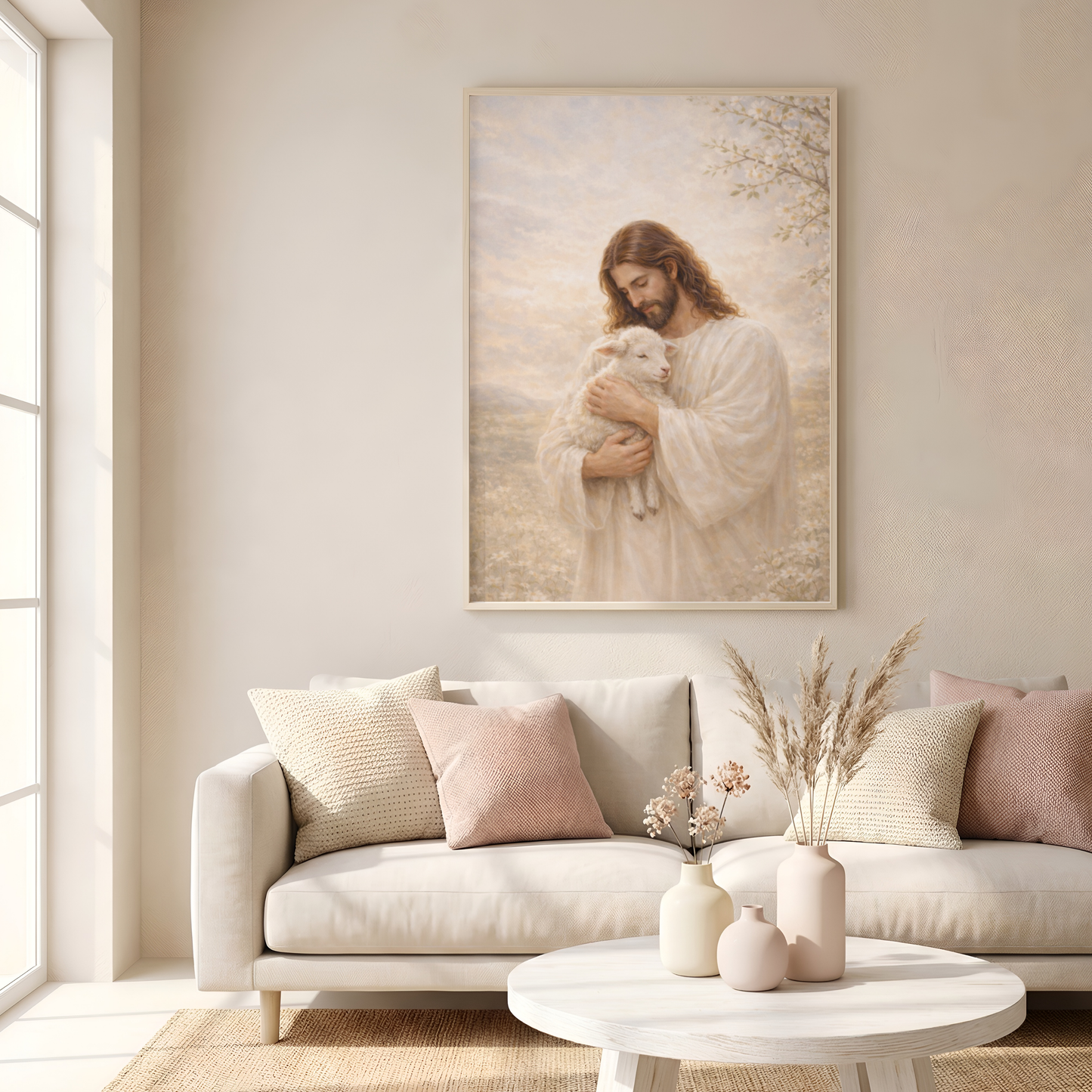 Jesús el Buen Pastor | Canvas espiritual para tu hogar | Arte devocional cristiano