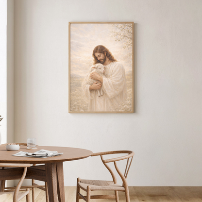 Jesús el Buen Pastor | Canvas espiritual para tu hogar | Arte devocional cristiano