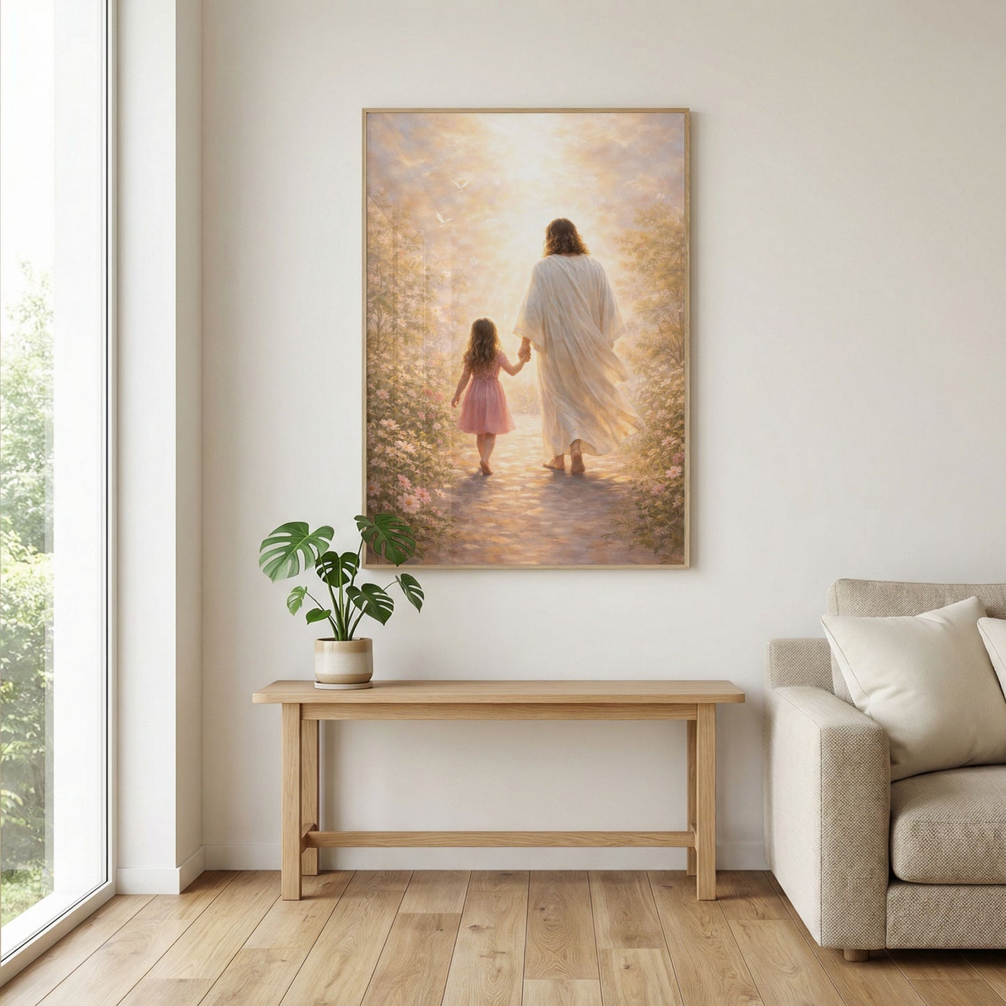 De su mano, siempre seguro | Obra espiritual para tu hogar | Arte devocional cristiano