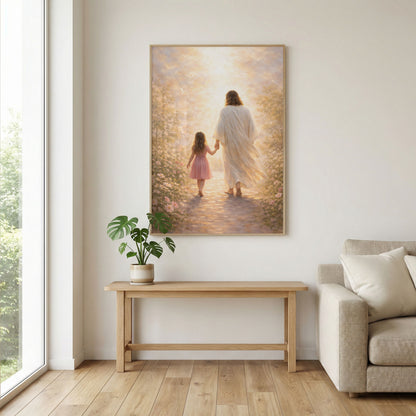 De su mano, siempre seguro | Obra espiritual para tu hogar | Arte devocional cristiano