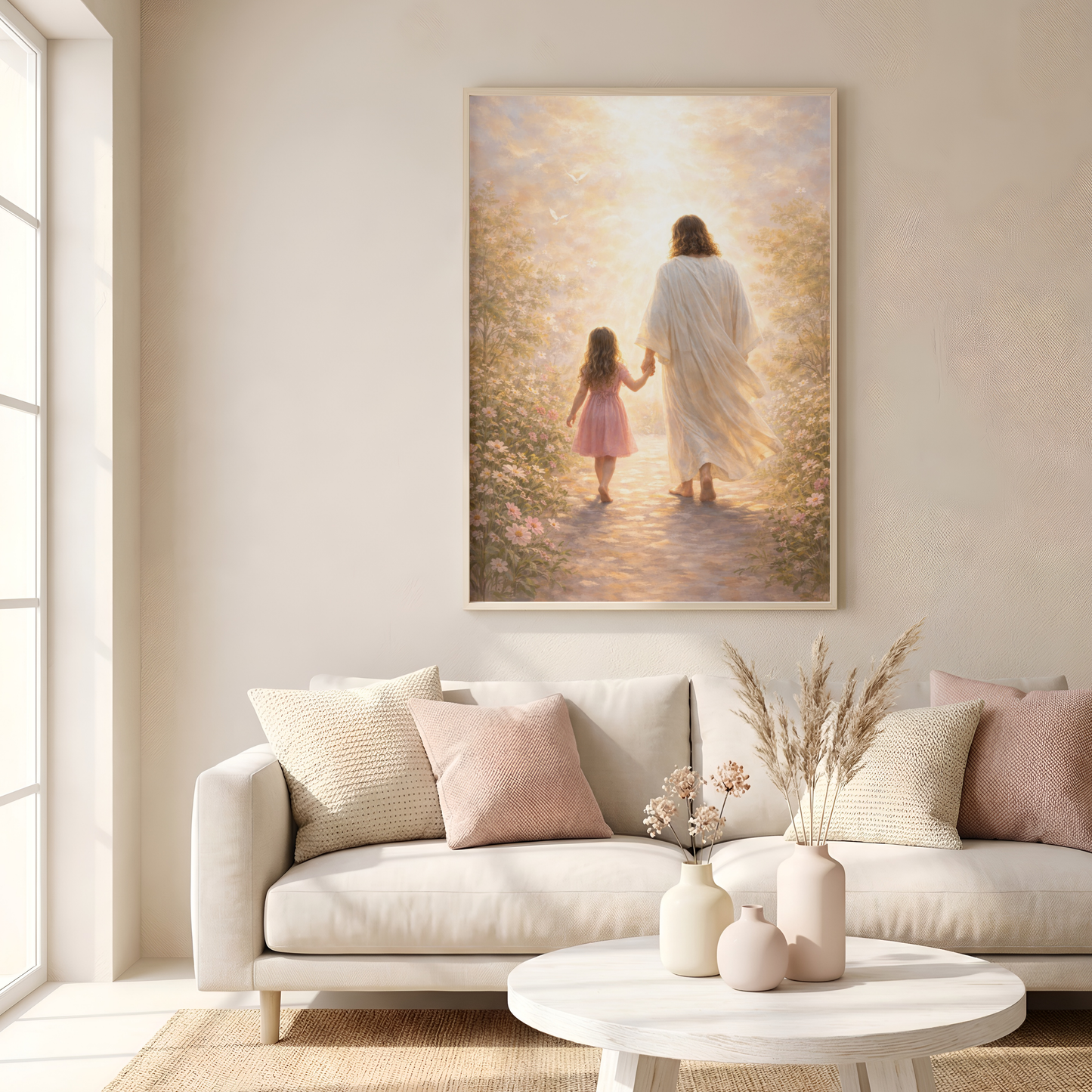 De su mano, siempre seguro | Obra espiritual para tu hogar | Arte devocional cristiano