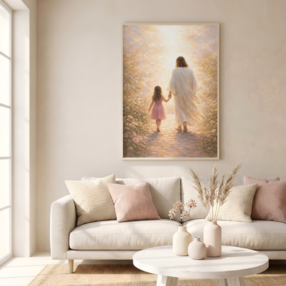 De su mano, siempre seguro | Obra espiritual para tu hogar | Arte devocional cristiano