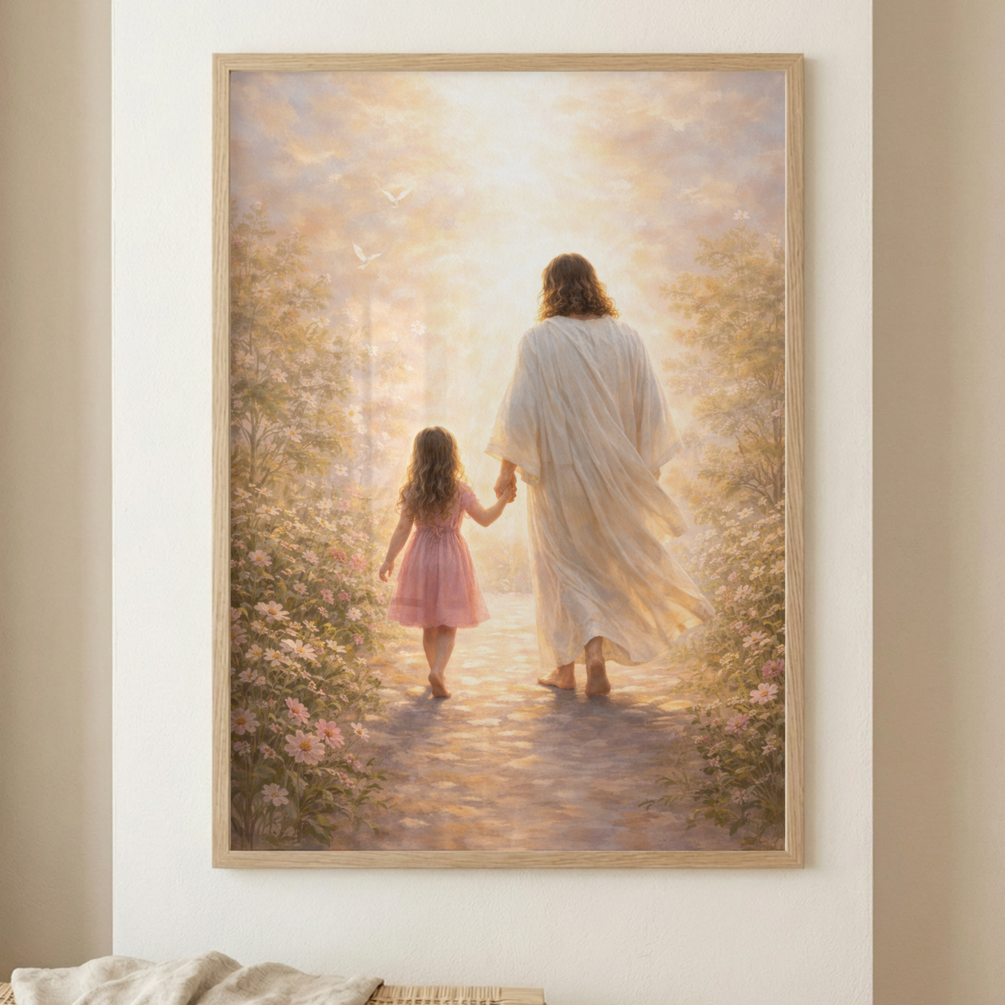 De su mano, siempre seguro | Obra espiritual para tu hogar | Arte devocional cristiano
