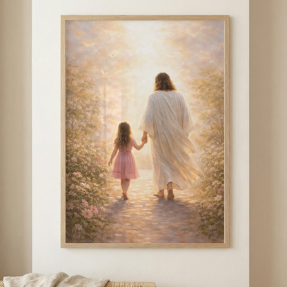 De su mano, siempre seguro | Obra espiritual para tu hogar | Arte devocional cristiano
