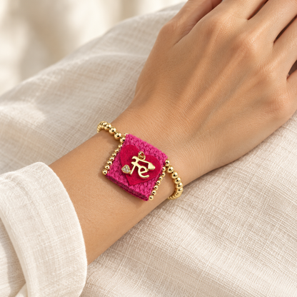 Brazalete Católico Fe en Mi Corazón Fucsia