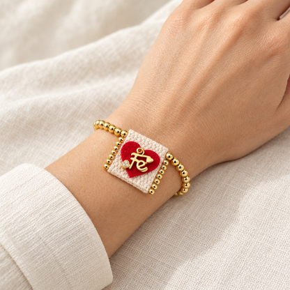 Brazalete Católico Fe en Mi Corazón Marfil