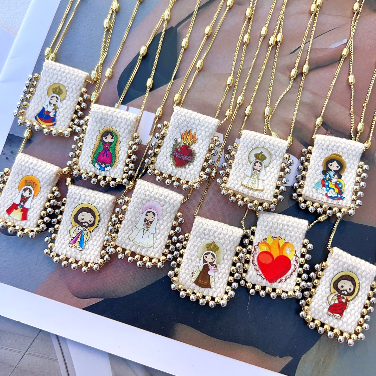 Religious necklace Virgin of Guadalupe, handcrafted design