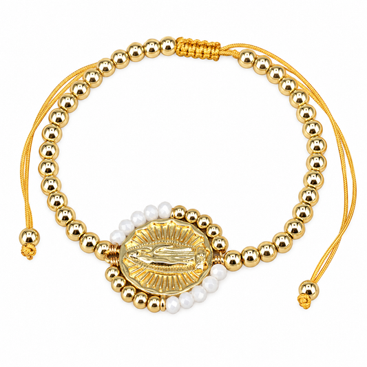 Con fe comienzo de nuevo – Brazalete de la Virgen de Guadalupe en blanco
