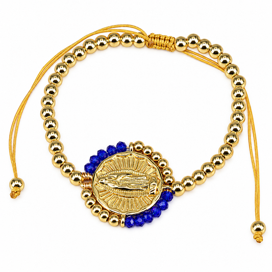 Persevero en la fe – Brazalete de la Virgen de Guadalupe en azul