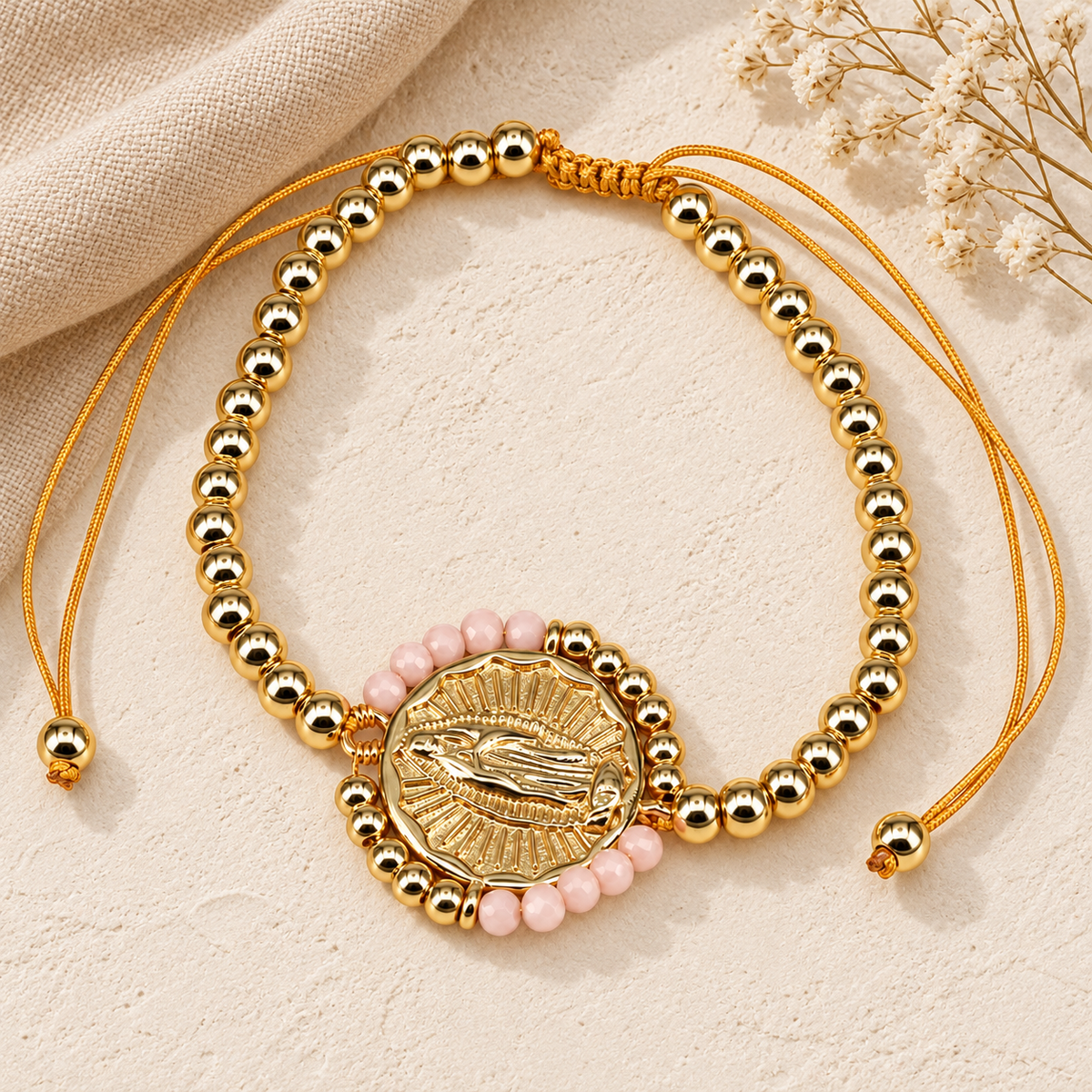 Compartimos la fe – Brazalete de la Virgen de Guadalupe en rosa