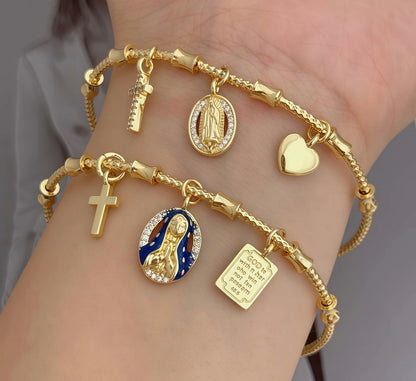 Devotional bracelet of the Virgin of Guadalupe with charms