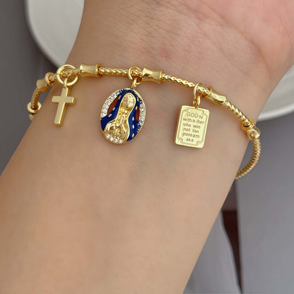 Devotional bracelet of the Virgin of Guadalupe with charms