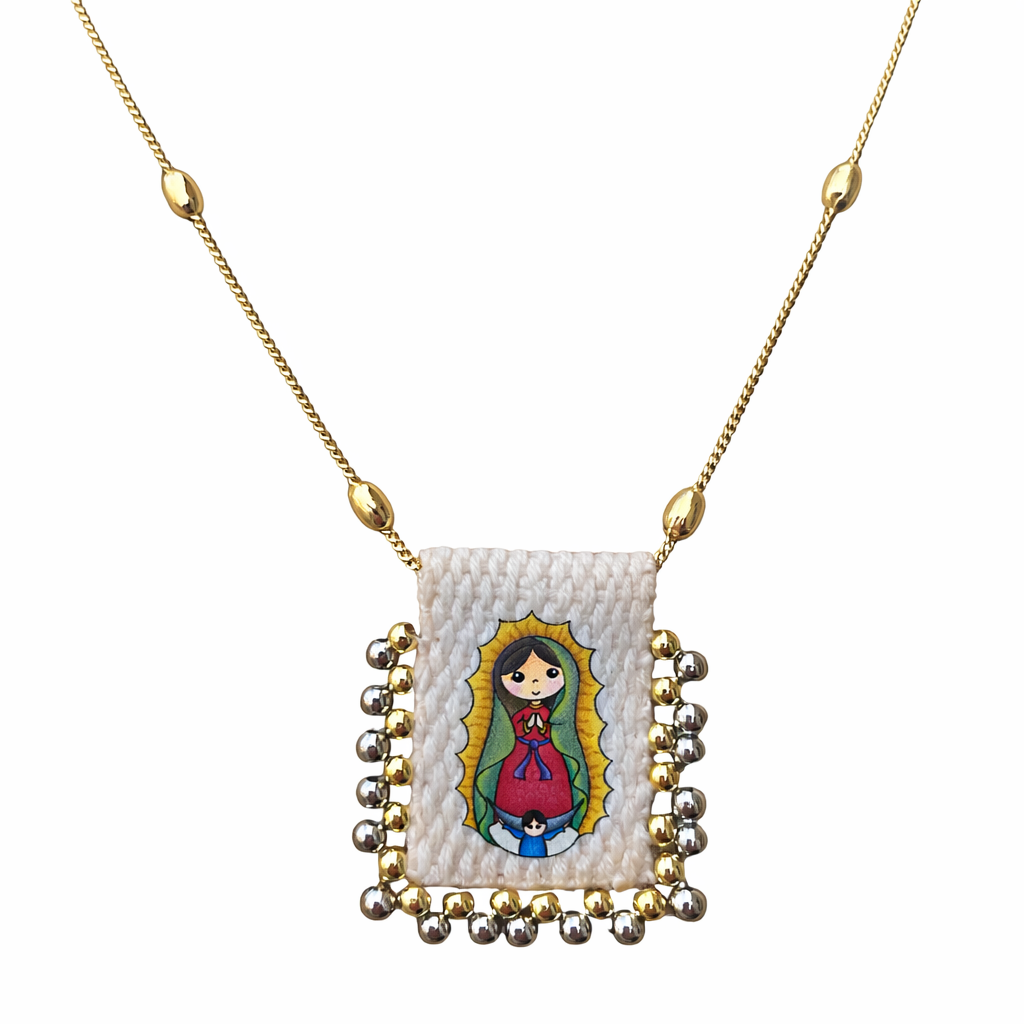 Religious necklace Virgin of Guadalupe, handcrafted design