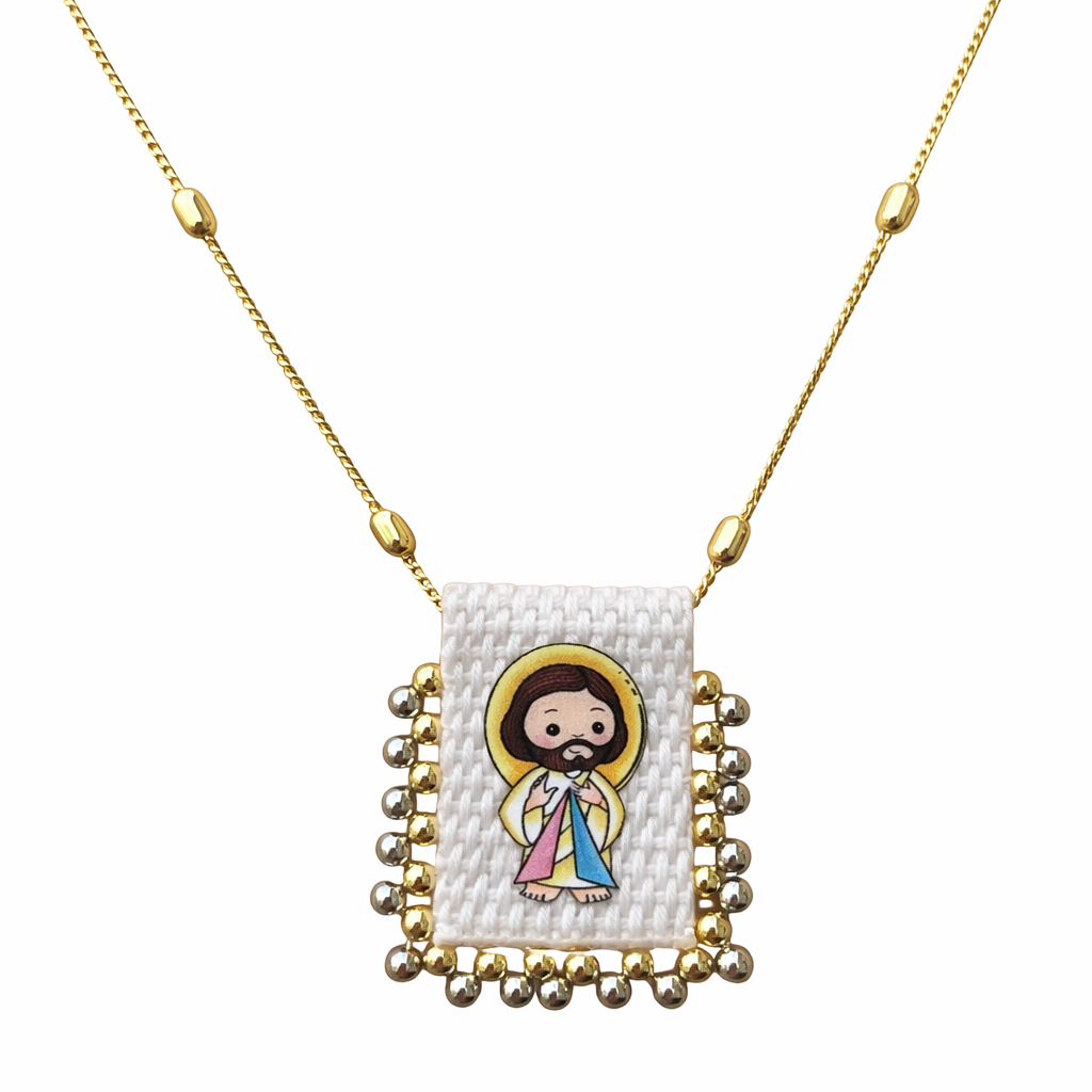 Divine Mercy religious necklace, handcrafted design