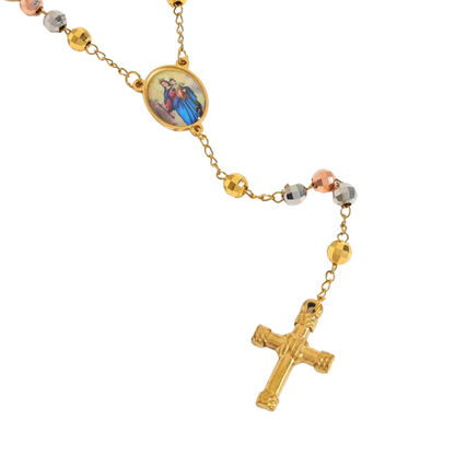 Gold rosary of the Virgin Mary Help of Christians with vintage medal