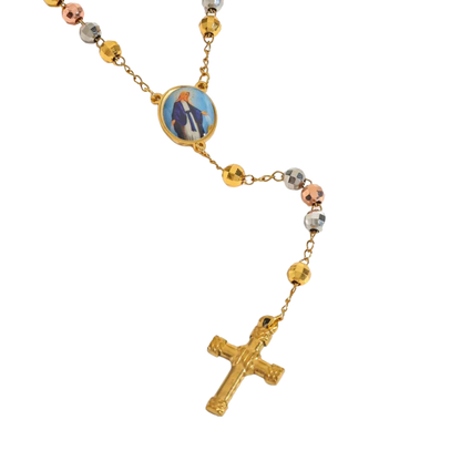 Gold-plated Miraculous Virgin Rosary with vintage medal 