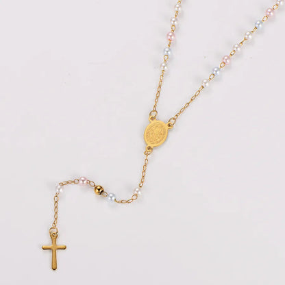 Rosary Saint Benedict Guardian Light Pastel Pearl 