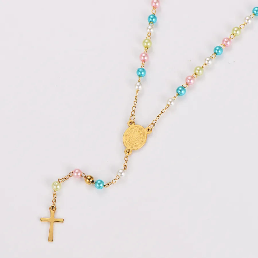Rosary Saint Benedict Guardian Light Harmony Pearl 