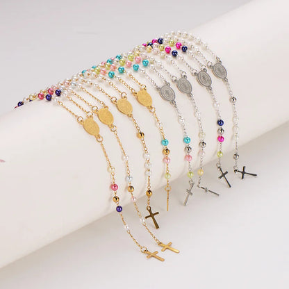 Rosary Saint Benedict Guardian Light Rainbow Pearl