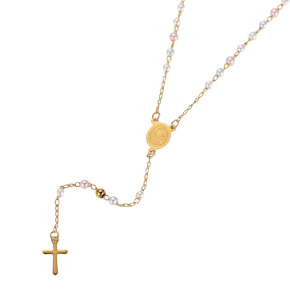 Rosary Saint Benedict Guardian Light Pastel Pearl 