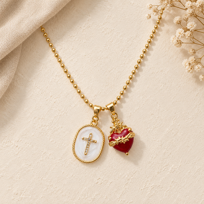 Corazón de Cristo – Collar con Cruz